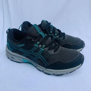 Asics Gel Venture 8 Blue Black Sneakers Trainers SZ Mens 5.5 Wo 7 Running Shoes